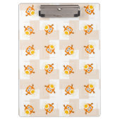 Orange Eulen-Illustrations-Muster Klemmbrett (Vorderseite)