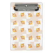 Orange Eulen-Illustrations-Muster Mini Klemmbrett (Vorderseite)