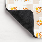 Orange Eulen-Illustrations-Muster Mousepad (Ecke)