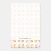 Orange Eulen-Illustrations-Muster Post-it Klebezettel (Vorderseite)