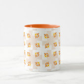 Orange Eulen-Illustrations-Muster Tasse (Zentrum)