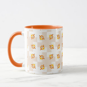 Orange Eulen-Illustrations-Muster Tasse
