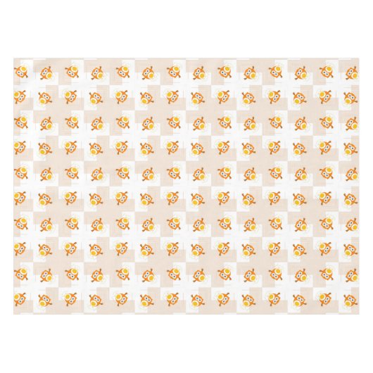 Orange Eulen-Illustrations-Muster Tischdecke (Vorderseite (Horizontal))