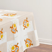Orange Eulen-Illustrations-Muster Tischdecke (Beispiel)