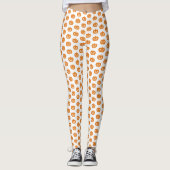 Orange Evil Jack O'Lantern Pattern Halloween Leggings (Vorderseite)