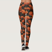 Orange Exercise Carnation Fantasy Holiday Geschenk Leggings (Rückseite)
