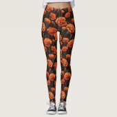 Orange Exercise Carnation Fantasy Holiday Geschenk Leggings (Vorderseite)