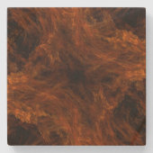 Orange Explosion Fraktal Square Untersetzer (Vorderseite)