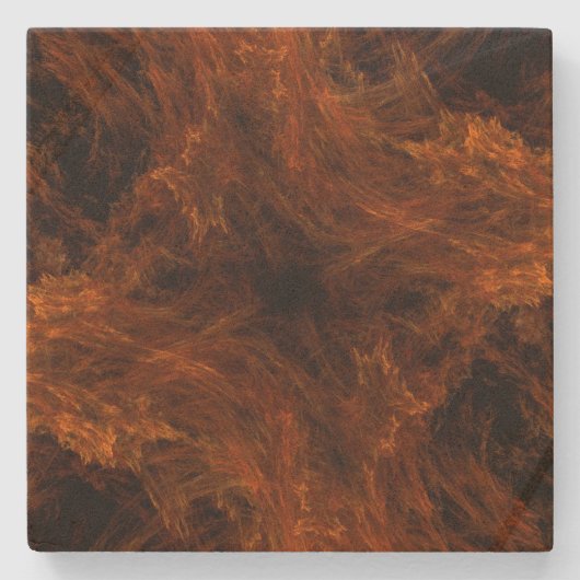 Orange Explosion Fraktal Square Untersetzer (Vorderseite)