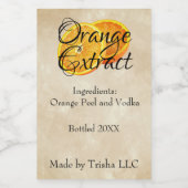 Orange Extract Custom Label Weinetikett (Einzelnes Label)