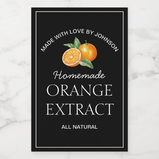 Orange Extract Label Weinetikett (Einzelnes Label)