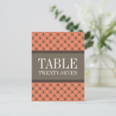 Orange Extravagant Lattice Tischnummer Postcard (Stehend Vorderseite)