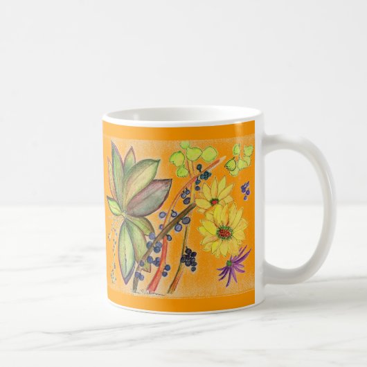 Orange extravagante Blumen-Tasse Kaffeetasse (Rechts)
