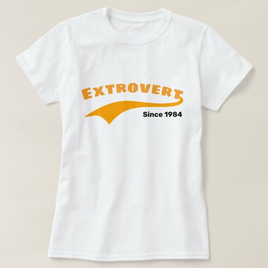 Orange Extrovert Typografie Swoosh Benutzerdefinie T-Shirt (Design vorne)
