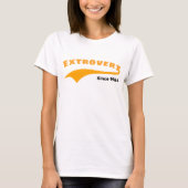Orange Extrovert Typografie Swoosh Benutzerdefinie T-Shirt (Vorderseite)