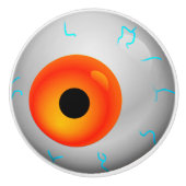 Orange Eyeball Zombie Drawer Knob Keramikknauf (Vorderseite)