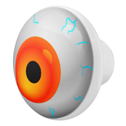Orange Eyeball Zombie Drawer Knob Keramikknauf (Rechts)