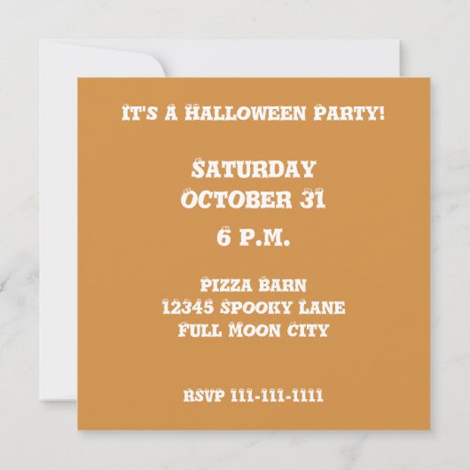 Orange Eyeballs Halloween-Party Einladung (Rückseite)