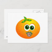 Orange Face Postkarte (Vorne/Hinten)