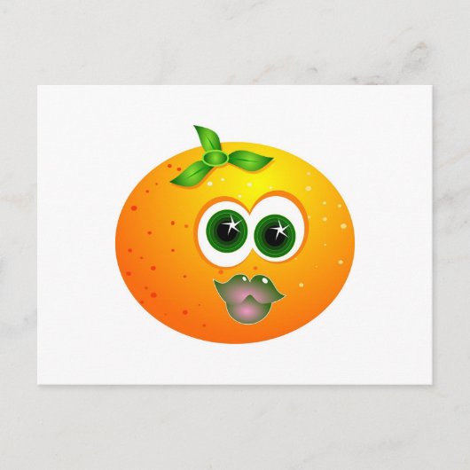 Orange Face Postkarte (Vorderseite)