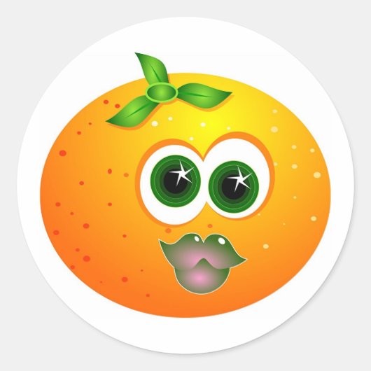 Orange Face Runder Aufkleber (Vorderseite)
