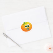 Orange Face Runder Aufkleber (Umschlag)
