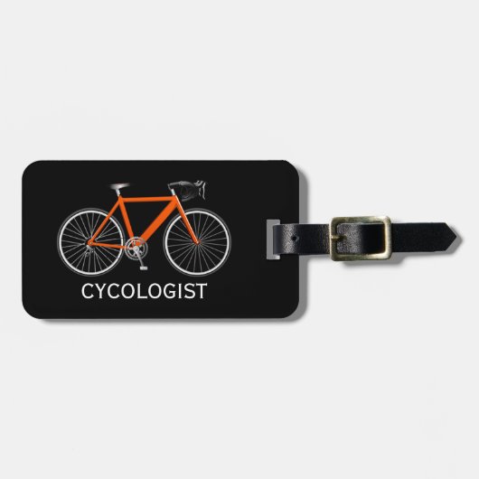 Orange Fahrrad auf Schwarz Gepäckanhänger (Vorderseite horizontal)