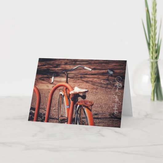 Orange Fahrrad Karte (Vorderseite)