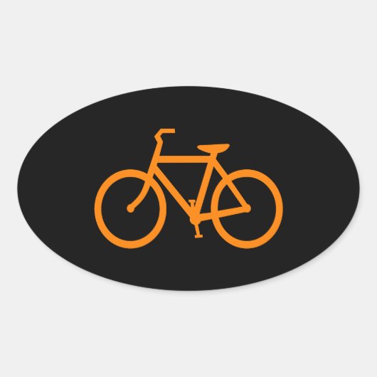 Orange Fahrrad Ovaler Aufkleber (Vorderseite)