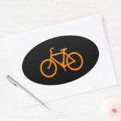 Orange Fahrrad Ovaler Aufkleber (Umschlag)