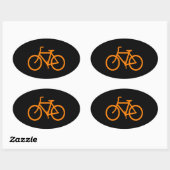 Orange Fahrrad Ovaler Aufkleber (Blatt)