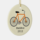 Orange Fahrrad-personalisierte Verzierung Keramik Ornament (Rechts)