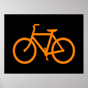 Orange Fahrrad Poster