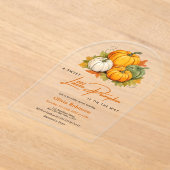 Orange Fall Autumn A Little Pumpkin Baby Shower  Acryleinladungen (Ablage )