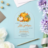 Orange Fall Autumn A Little Pumpkin Baby Shower  Acryleinladungen (Insitu (Hochzeit))