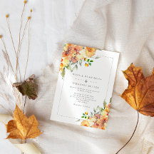 Orange Fall Blume - Einladung zur Hochzeit an der 