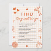 Orange Fall Finden Sie das Bingo Baby Shower Game Einladung (Vorderseite)