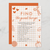 Orange Fall Finden Sie das Bingo Baby Shower Game Einladung (Vorne/Hinten)