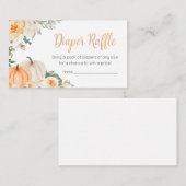 Orange Fall Floral Pumpkin Diaper Raffle Begleitkarte (Vorne/Hinten)