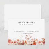 Orange Fall Floral Wedding RSVP Karte (Vorne/Hinten)