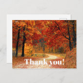 Orange Fall / Herbst Verlassen Foto Danke Postkarte (Vorne/Hinten)