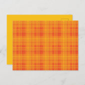 Orange Fall Kariert Postkarte (Vorne/Hinten)