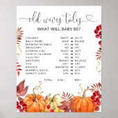 Orange fall kleiner Kürbis Alte Ehefrauen Poster (Vorne)