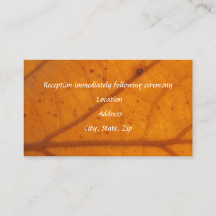 Orange Fall Leaf Empfang Cards Begleitkarte