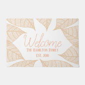 Orange Fall Leaf Skelette | PERSONALISIERT Fußmatte (Vorderseite)