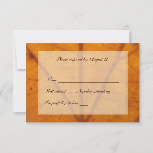 Orange Fall Leaf uAwg mit Umschlag RSVP Karte (Vorderseite)