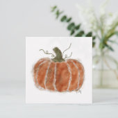 Orange Fall Pumpkin Card Einladung (Stehend Vorderseite)
