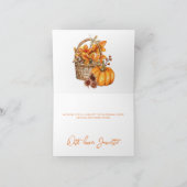 Orange Fall Pumpkin Harvest Erntedank Greeting Dankeskarte (Innenseite)