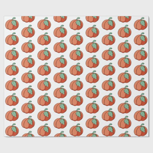 Orange Fall Pumpkin Patch Geschenk Geschenkpapier (Flach)