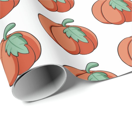 Orange Fall Pumpkin Patch Geschenk Geschenkpapier (Rolleneckpunkt)